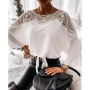 Бяла дамска блуза с дантела, снимка 1
