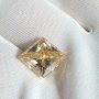 Голям 5+ карата диамант мойсанит Diamond Moissanite Топ Фенси Златен кръст оттенък Принцеса , снимка 3
