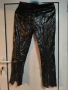 Ефектен черен кожен панталон Л размер., снимка 2