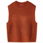 Детски пуловер елек, плетен, коняк, 116(SKU:14541