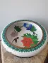 Cloisonne 26см/Клоазон-Клозоне стара голяма китайска купа/поставка ръчна дърворезба, снимка 4