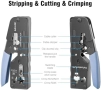 Нов Комплект RJ45 кримпер с тестер, Cat6/Cat6a конектори и куплери, снимка 5