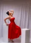 Червена стилна дамска рокля , снимка 5