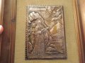 Старинна медна икона на Иван Рилски  върху платно и солидна дървена рамка - притежавайте тази икона , снимка 2
