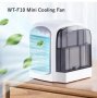 Мини въздушен охладител Air Conditioner WT-F10 3 скорости вентилатор с вода LED светлини преносим ох, снимка 2