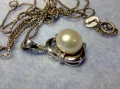 НЕЖЕН СРЕБЪРЕН ПЕНДАНТ РОДИРАНО СРЕБРО 925 с БЯЛА НАТУРАЛНА ПЕРЛА и ФИНА СРЕБЪРНА 925  ВЕРИЖКА 47478, снимка 7