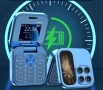 Мини сгъваем мобилен телефон i17 PRO с две сим карти 5 цвята, снимка 9