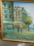 Стара картина,Париж,български художник,масло на платно , снимка 12