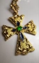 Ръчно изработен златен православен кръст със сертифициран цаворит!, снимка 7