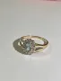 Изтънчен златен пръстен с gemstone и 4 диаманта – 9 карата, 1.88 г, размер 58, снимка 1