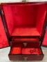 Винтидж китайска кутия за бижута от червено лакирано дърво с резба, снимка 11