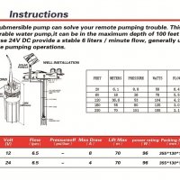 Потопяема сондажна соларна водна помпа 12V 360л/час 24V 3000л/час, снимка 12 - Напояване - 34594687