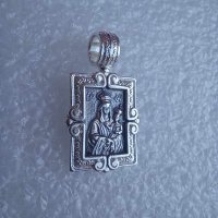Сребърна висулка Света Богородица, снимка 1 - Колиета, медальони, синджири - 42468973