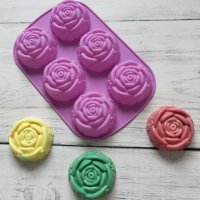 3D силиконови рози от 6бр. молд, калъп, форма за декорация, фондан НАЛИЧНО, снимка 4 - Форми - 41241670