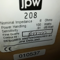 JPW 208 CENTER-100W/6ohm-MADE IN ENGLAND 1203221927, снимка 13 - Тонколони - 36082585