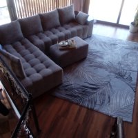 ъглов диван,табуретка и килим 200/290 см, снимка 9 - Дивани и мека мебел - 44489918