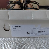 Дамски кожени сандали на ток Emporio Werner, черни, номер 36 (22.5 см.)., снимка 3 - Сандали - 41503378