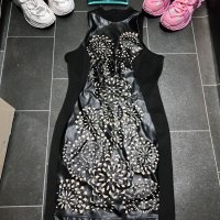 Дамска черна лятна рокля с кожени мотиви, снимка 8 - Рокли - 34465992