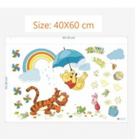 Мечо Пух Тигър Прасчо дъга чадър самозалепващ стикер лепенка за детска стая стена, снимка 2 - Други - 36171626