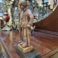 Страхотна антикварна дървена фигура пластика статуетка , снимка 7 - Антикварни и старинни предмети - 39421973