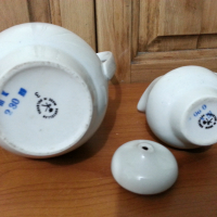 Стар български порцелан кана чайник латиера, снимка 5 - Антикварни и старинни предмети - 36118905