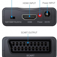 Аудио и видео конвертор, HDMI женско към SCART женско , PAL/NTSC, снимка 5 - Кабели и адаптери - 36228087