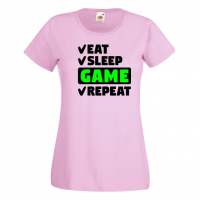 Дамска тениска Game 6 Eat,Sleep,GameRepeat,Ядене,Спане,Геймс, снимка 8 - Тениски - 36420394