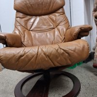 фотьойл, кресло от естествена кожа със зони за релакс и отоманка , снимка 4 - Дивани и мека мебел - 44476031