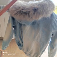 Гъзарски дънково яке с естествен косъм , снимка 4 - Детски якета и елеци - 42703950