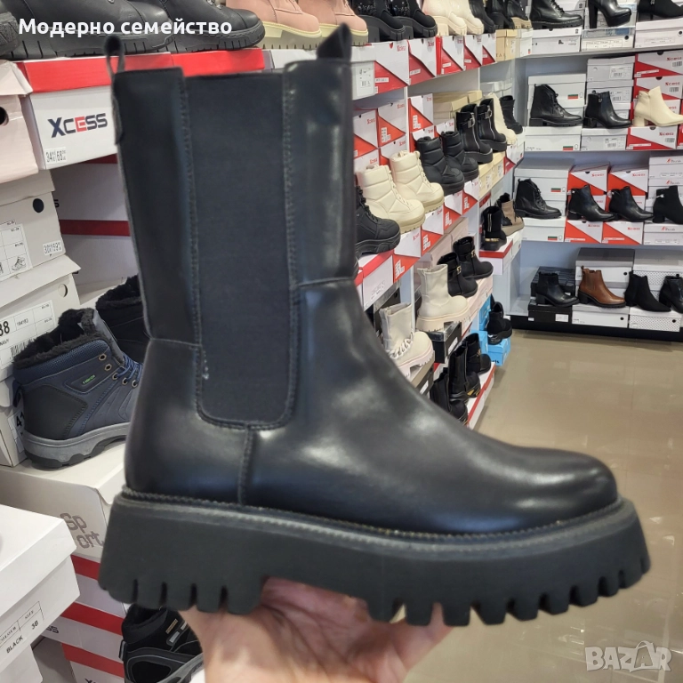 Стилни дамски боти в черно ПРОМОЦИЯ , снимка 1