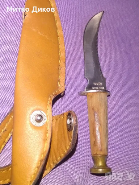 Ловно ножче с две страни и калъвче 155х86мм, снимка 1