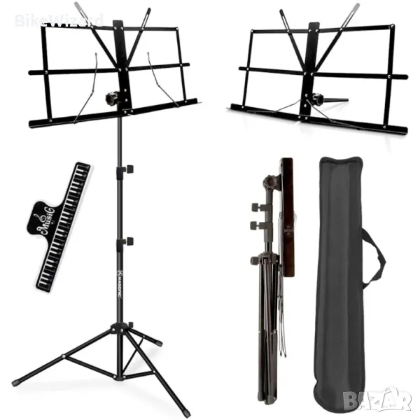 Музикална стойка KASONIC, сгъваема музикална стойка 2 в 1  НОВА, снимка 1