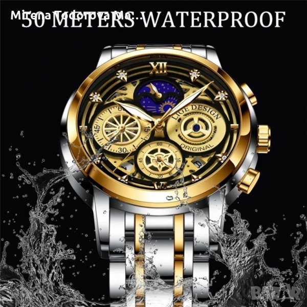 LIGE 2022 Нова мода Мъжки часовник Календар Неръждаема стомана Топ марка Луксозен спортен хронограф , снимка 1