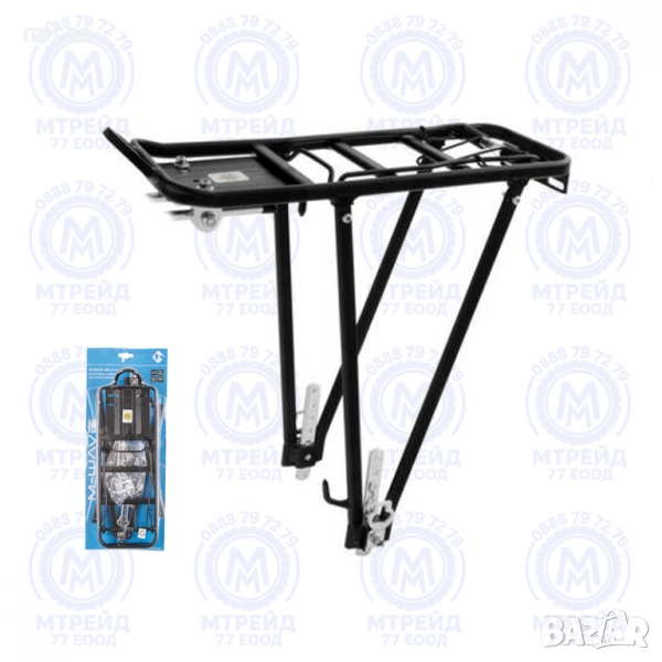 Универсален багажник за велосипед, Метален, Черен, Натоварване 25кг., снимка 1