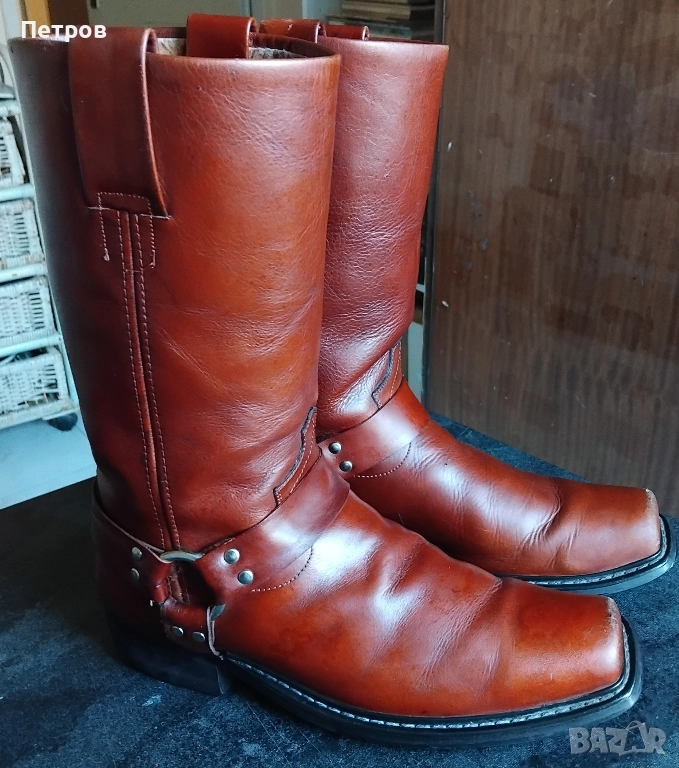 Мотоциклетни ботуши тип "harness" със скосен (квадратен) връх, снимка 1