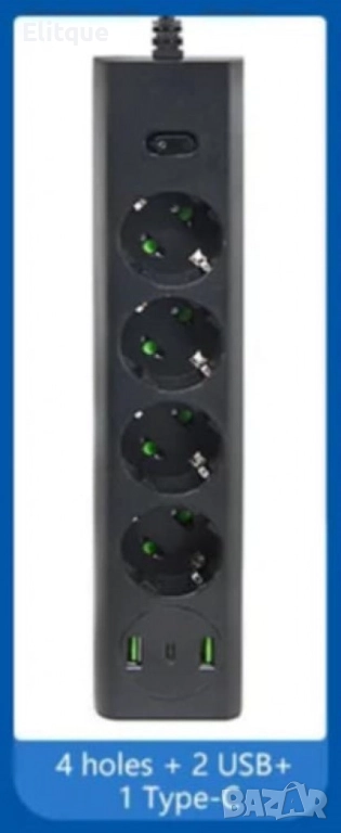 Многофункционален разклонител с USB портове и супер защита от претоварване, снимка 1
