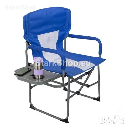 Сгъваем Къмпинг Стол Рибарски с Здрава Метална Конструкция и Поставка за Чаша до 150кг., снимка 1