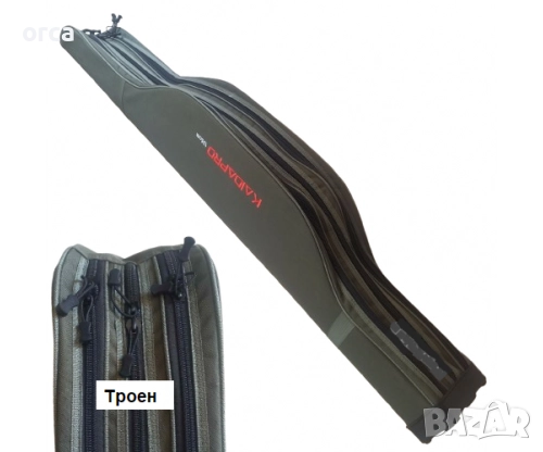 Калъф за въдици твърд троен KAIDA pro с три отделения, снимка 1