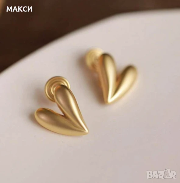 ОБЕЦИ С КЛИПС - модерни и нежни, мънички в златисто, снимка 1