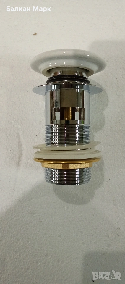 Бяла керамична тапа „Клик-Клак“ за мивка, умивалник – CERSANIT, снимка 1