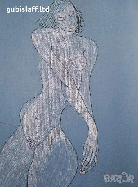 Картина, голо тяло, подпис "Динка", 1990-те г., снимка 1