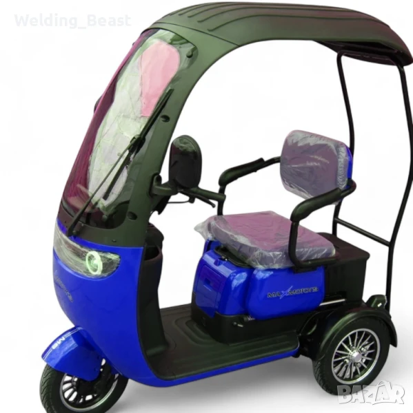 Триместна Електрическа триколка X3+ 1500W / 48V/ 20Ah - Синя, снимка 1