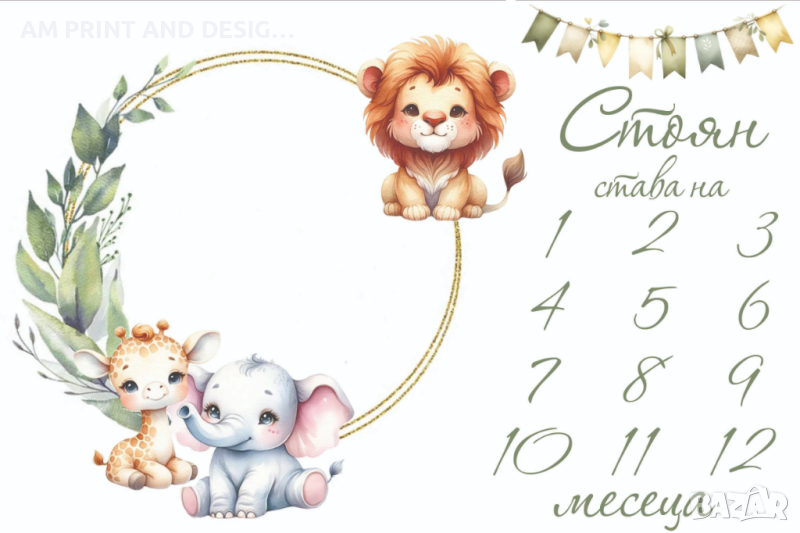 Платно за месечинки/Платно за снимки на бебето/Месечинка, снимка 1