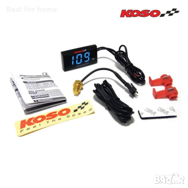 Термометър за мотор/ автомобил KOSO SUPER SLIM STLYLE, снимка 1