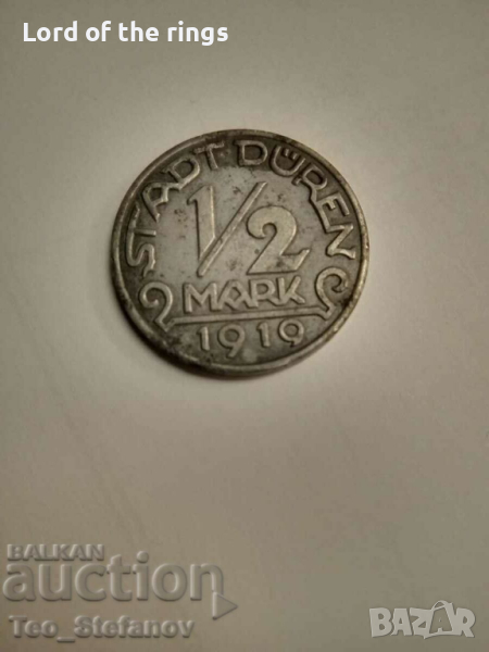 1/2 марка 1919 Ваймар Германия много рядка, снимка 1