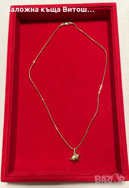 Верижка с висулка прасе 14к. / 5.77 гр., снимка 1