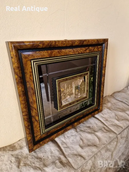 Прекрасна антикварна италианска сребърна картина , снимка 1