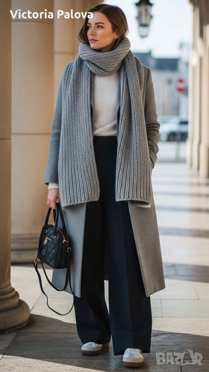 ZARA сив рипс шал XL топъл и супер модерен, снимка 1