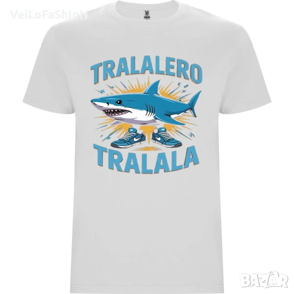 Нова детска тениска Tralalero Tralala в бял цвят, снимка 1