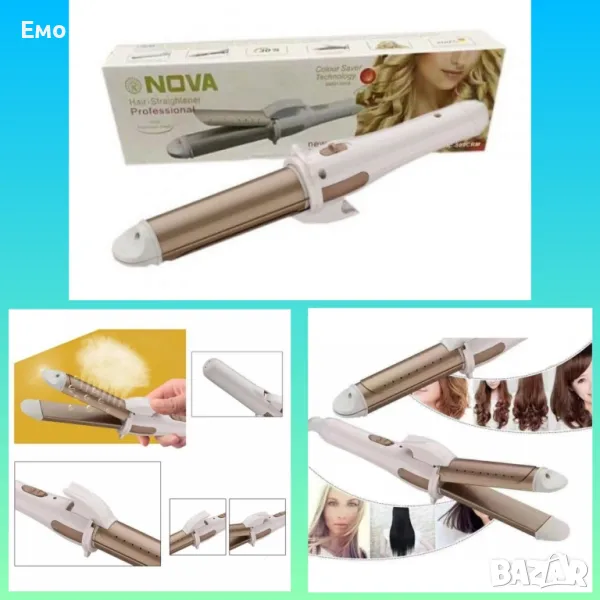 Керамична преса и маша за коса - Nova, модел NHC-809CRM TV697, снимка 1